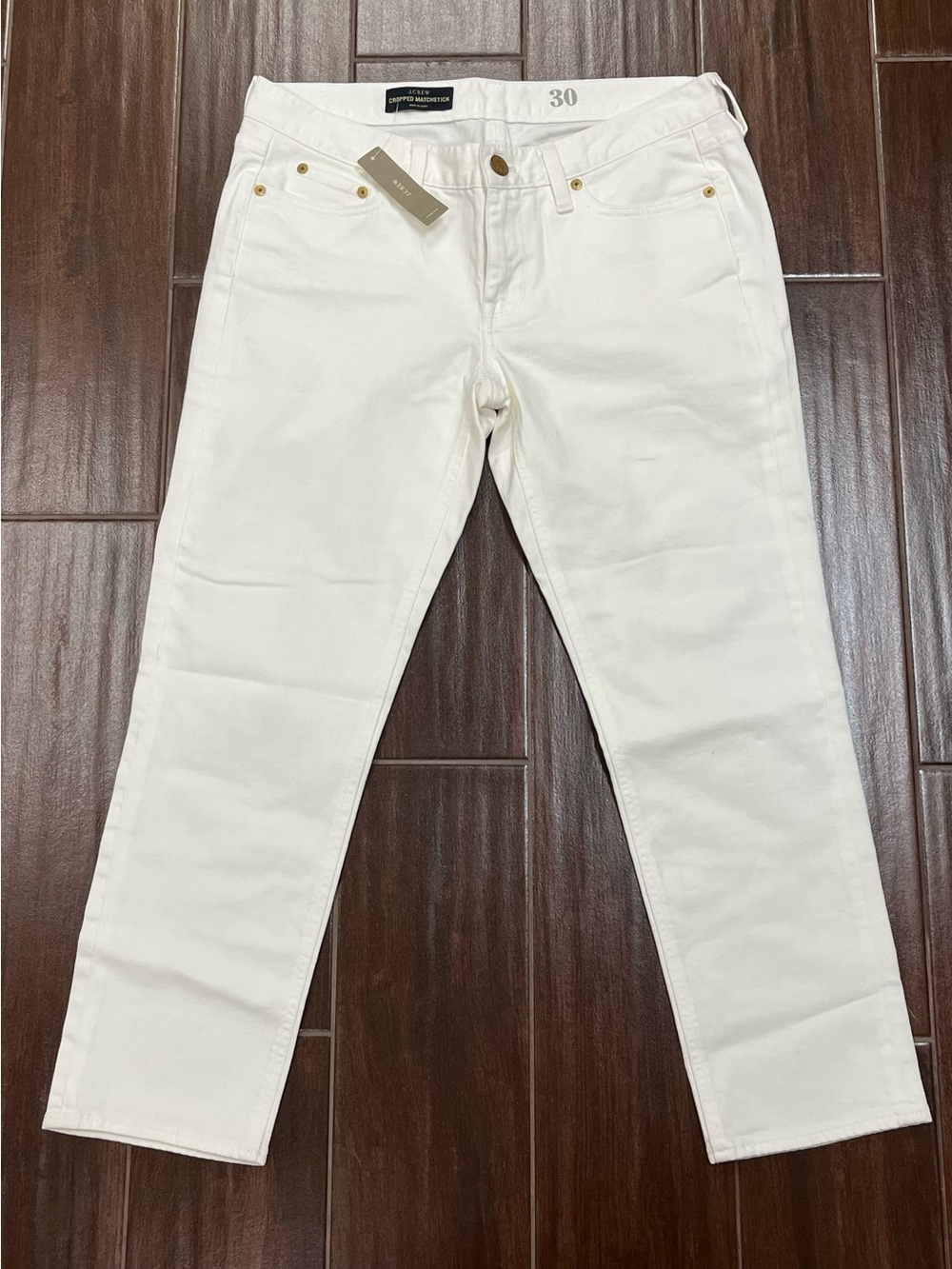 NWT - J Crew Cream Cropped Matchstick Jeans - 30 -